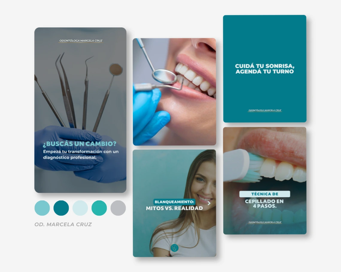 Diseño de carruseles informativos para marca de salud y odontología