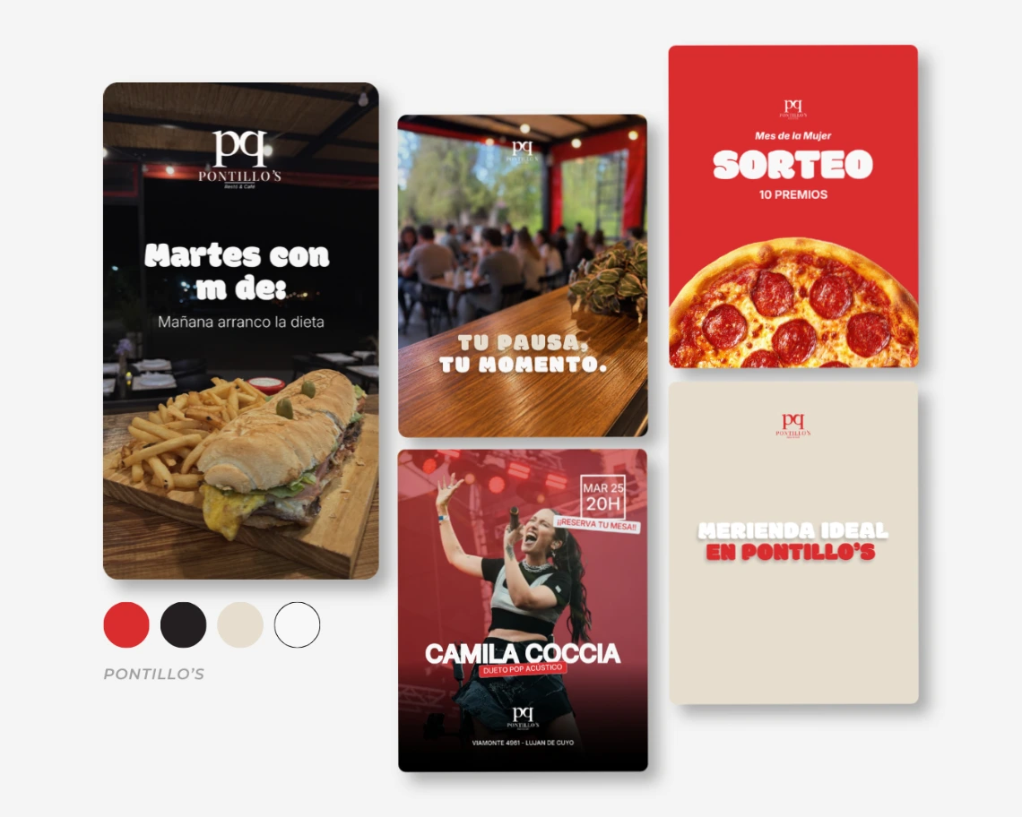 Diseño de historias y posteos para gastronomía urbana
