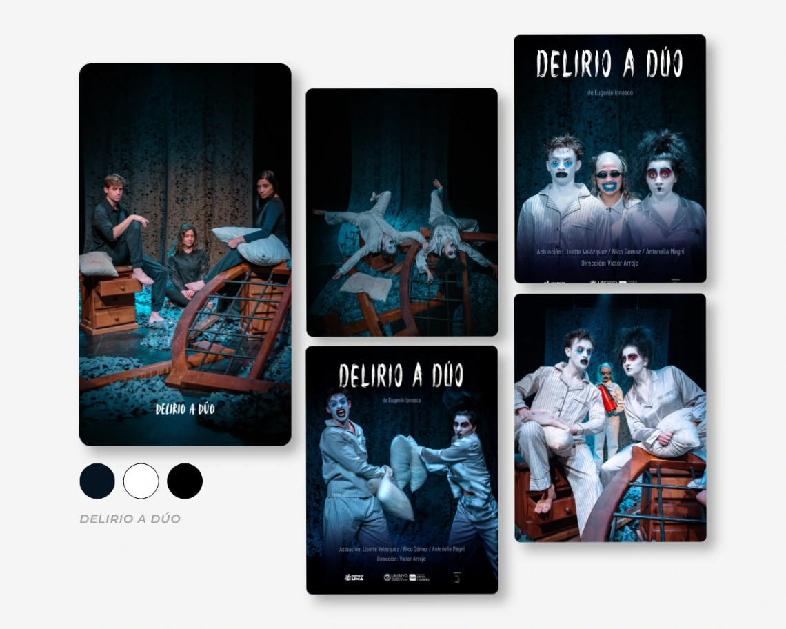 Diseño visual y piezas gráficas para marca de teatro
